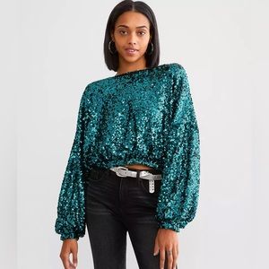 Buckle Sequin Top (Cropped)